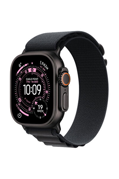 Apple Ceas Ultra 3 49mm LTE Titanium Alpine Loop Negru M, 1.98"