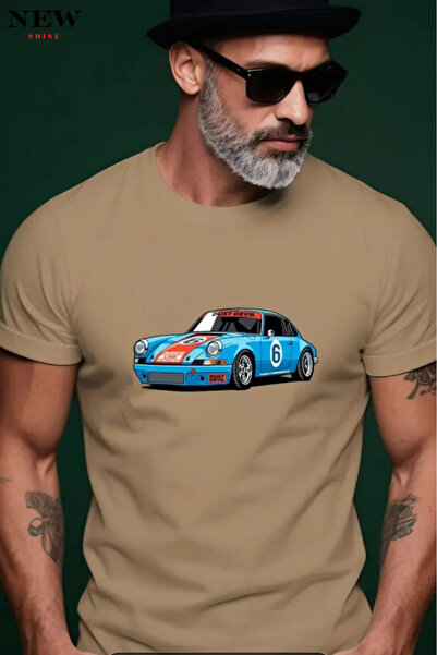 New Shine تي شيرت مطبوع عليه سيارة للجنسين
