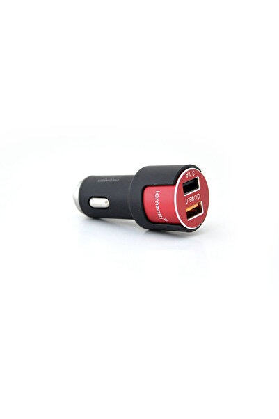 lemontti Incarcator Auto Qualcomm 3.0 Dual USB MicroUSB Negru-Rosu 3.1A (cabl...
