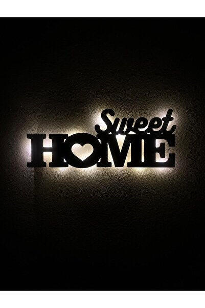 sem concept AA Pilli Ledli Sweet Home ( Güzel Evim ) Dekoratif Duvar Yazısı, ...