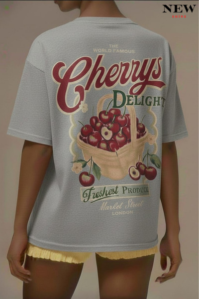 New Shine تي شيرت مطبوع عليه شيري للجنسين