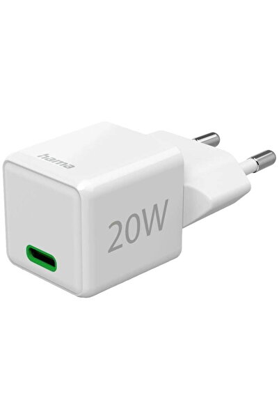 Hama Fast Charger, USB-C, Super-Mini Charger, PD, 20 W, white