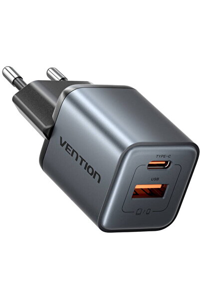 Vention 48148, 30 W, USB-C + USB-A, Gri