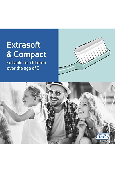 TePe Select Compact Toothbrush, Kids Extra Soft, Mixed pack, 4pcs