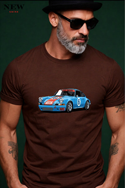 New Shine تي شيرت مطبوع عليه سيارة للجنسين