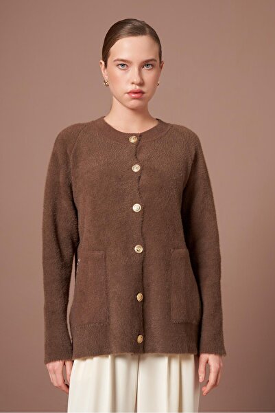 FTZ WOMEN Women's Angora Cardigan Brown 25259