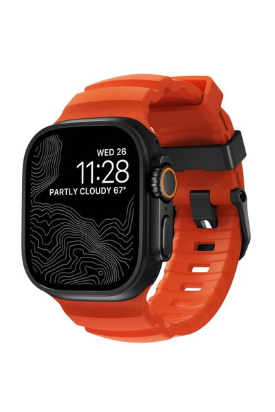 Nomad Curea Rocky Point, neagră/magma - AW 49/45/44/42mm