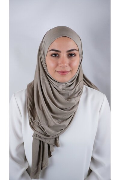 Helium Scarves Koyu Bej Luxury Penye Şal- Kadın Tesettür Jersey