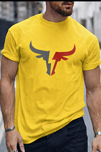 New Shine تي شيرت مطبوع عليه شكل ثور للجنسين