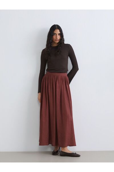 LC Waikiki Patterned Flared Skirt with Elastic Waist