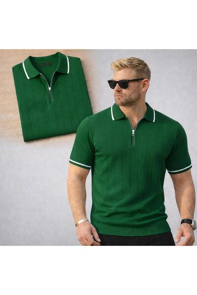 golden toptan Πλεκτό μπλουζάκι με γιακά πόλο