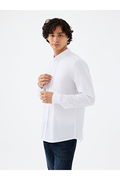 Loft Men's White1 Lf 2037403 Khaki m Shg Shirt Lf2037403-Wht