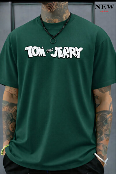 New Shine تي شيرت مطبوع عليه نص توم وجيري للجنسين