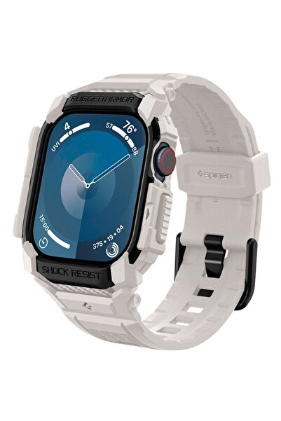 Spigen Apple Watch 10 46mm Case + Strap - Rugged Armor Pro - Dune Beige
