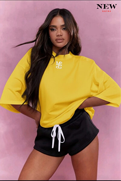 New Shine تي شيرت مطبوع عليه نص للجنسين