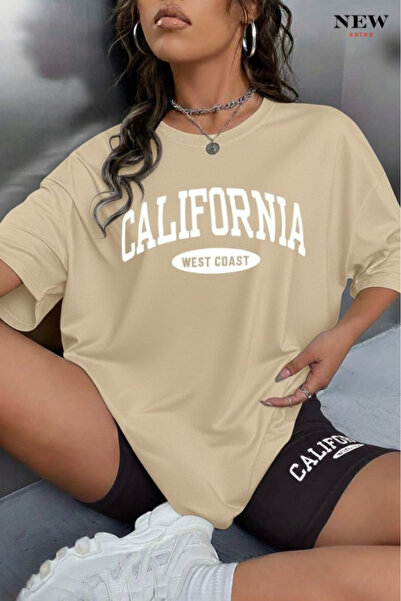 New Shine تي شيرت مطبوع للجنسين من كاليفورنيا ويست كوست