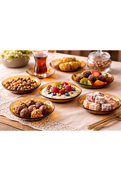 Duralex Amber glass yogurt and serving set – 6 pieces | 14 cm | Duralex Franc...