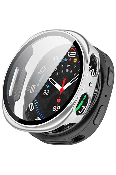 Techsuit Case for Samsung Galaxy Watch8 44mm + Foil - Defense360 Pro - Silver