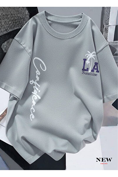 New Shine تي شيرت مطبوع عليه كاليفورنيا للجنسين