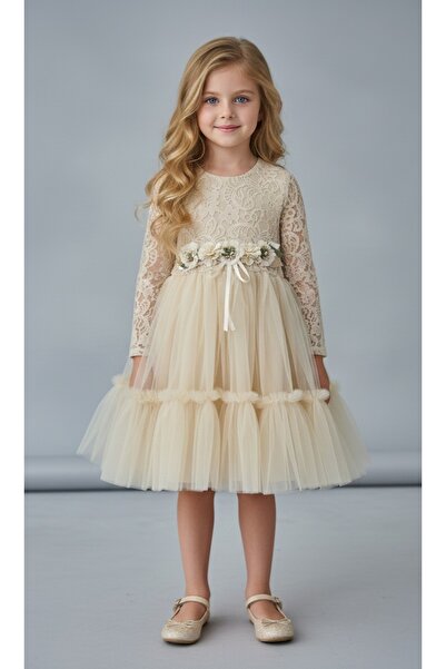 Şenkız Rochie de zi specială pentru fete, model prințesă cu flori, pentru ziu...