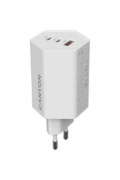 CANYON CND-CHAHEX65W GaN 2x USB Tip-C + USB-A 65W Alb