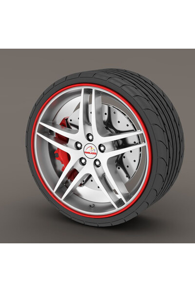 Avex Set protectie jante, calitate Premium, 4 inele din plastic, culoare ROSU