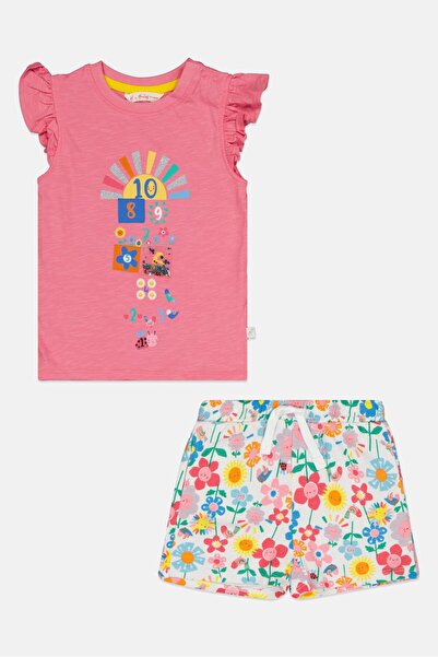 Hamleys Toddlers Girl 2 Pcs Graphic Print Top And Short Set, Multicolor