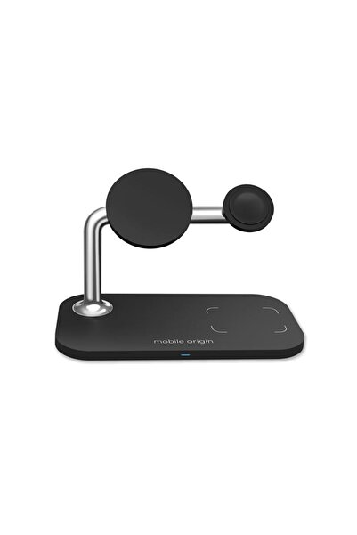 Mobile Origin 3-in-1 MagSafe-Compatible Wireless Charging Station, 15W, Black