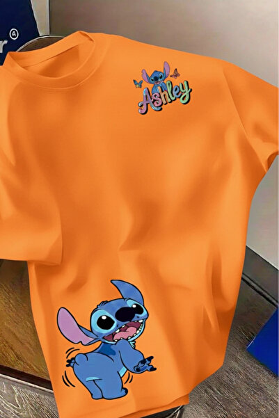 New Shine تي شيرت مطبوع عليه ستيتش للجنسين