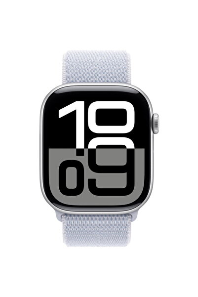 Apple Watch 10 GPS + Cellular, Carcasa Silver Aluminium 46mm, Sport Loop blue...