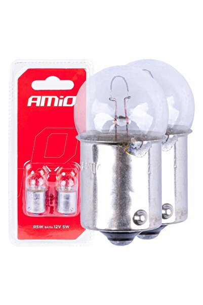 AMIO Set 2 becuri cu halogen, soclu R5W, BA15s, alimentare 12V
