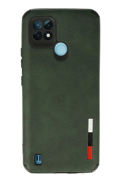 BSN STİL Bsnshop Realme C21 Case Loop Leather Silicone - Green 1058986