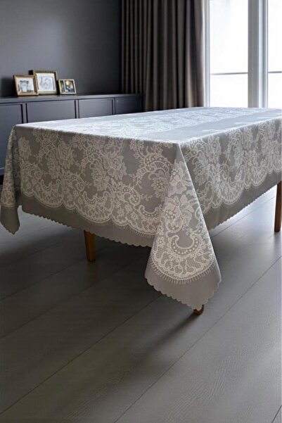Çeyiz Diyarı Zaraf Seamless Tablecloth 150X220 cm Gray