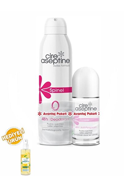 CIRE ASEPTINE Spinel Deodorant 150Ml+Flower Rollon 60Ml Avantaj Paketi