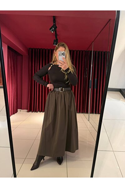 Serpirella Butik Belted Gathered Skirt