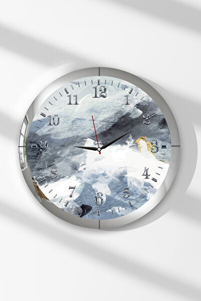 Zevahir Mobilya Dekorasyon Ceas de perete rotund din MDF tematic, cu rama arg...