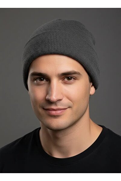 CANMODA Anthracite Unisex Basic Knitwear Beanie Winter Knitted Hat - Wh2580