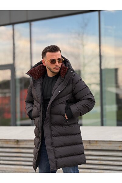 KINGAF Men's Long Filled Inflatable Coat