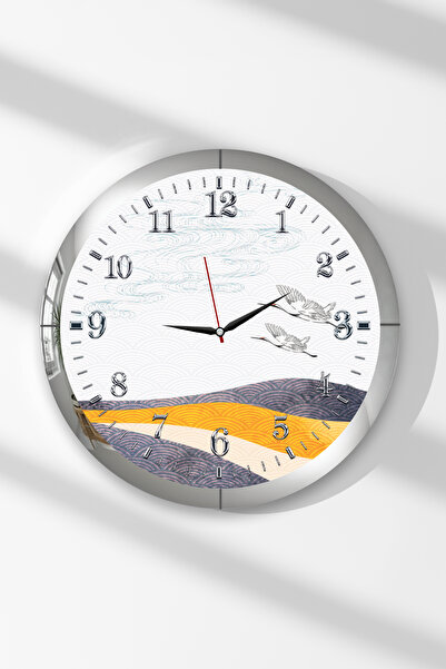 Zevahir Mobilya Dekorasyon Ceas de perete rotund din MDF cu tematică Golden F...