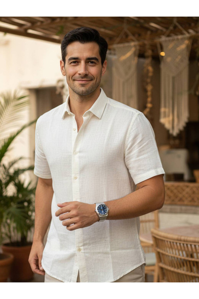 TRULOOM By Styli Men Solid Regular Fit Cotton Shirt