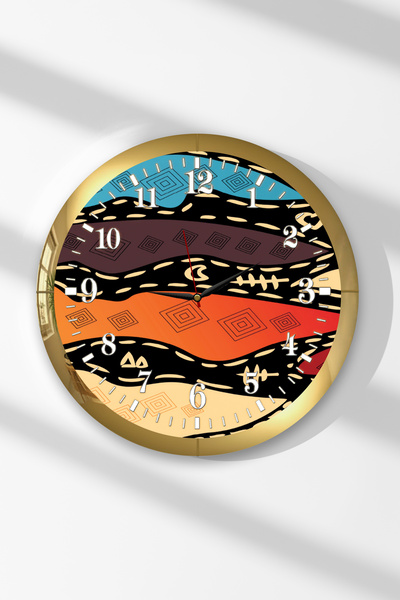 Zevahir Mobilya Dekorasyon Ceas de perete rotund din MDF cu tematică valuri c...