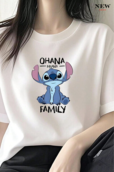 New Shine تي شيرت مطبوع عليه شخصية ستيتش للجنسين