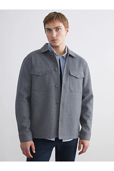 LC Waikiki Regular Fit Long Sleeve Stamped Men's Shirt Jacket