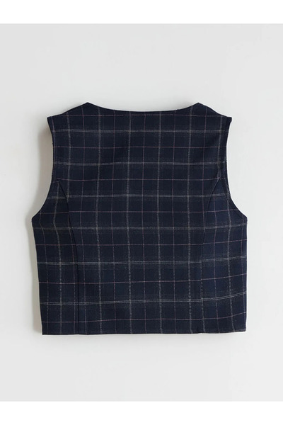 LC Waikiki Plaid Girl's Classic Vest