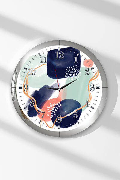 Zevahir Mobilya Dekorasyon Ceas de perete rotund din MDF cu tematică Pastel T...