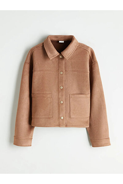 LC Waikiki Кафяво яке за момичета с вид на велур