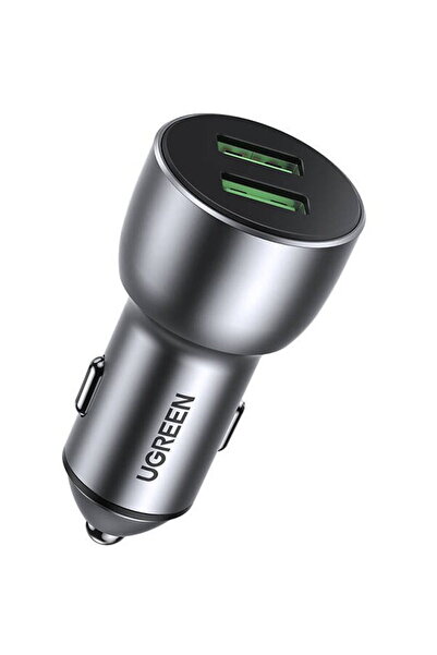Ugreen QC 3.0 car charger, 2xUSB, 36W (gray)