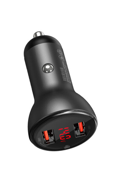 Baseus Display, 2xUSB, 4.8A, 24W, Gri