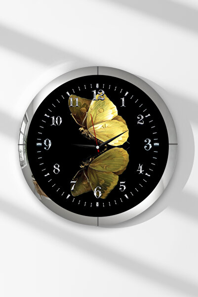 Zevahir Mobilya Dekorasyon Ceas de perete rotund din MDF cu tematică fluture ...