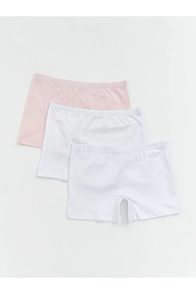 LC Waikiki Boxer alb de bază pentru fete, pachet de 3